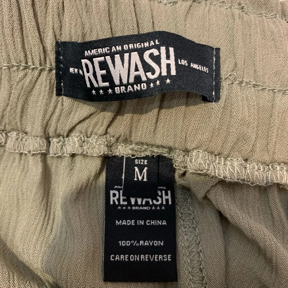 Rewash Brand Women's Smocked Front Wrap Wide Leg Pants Rayon Comfort Size M NWT - Picture 5 of 11